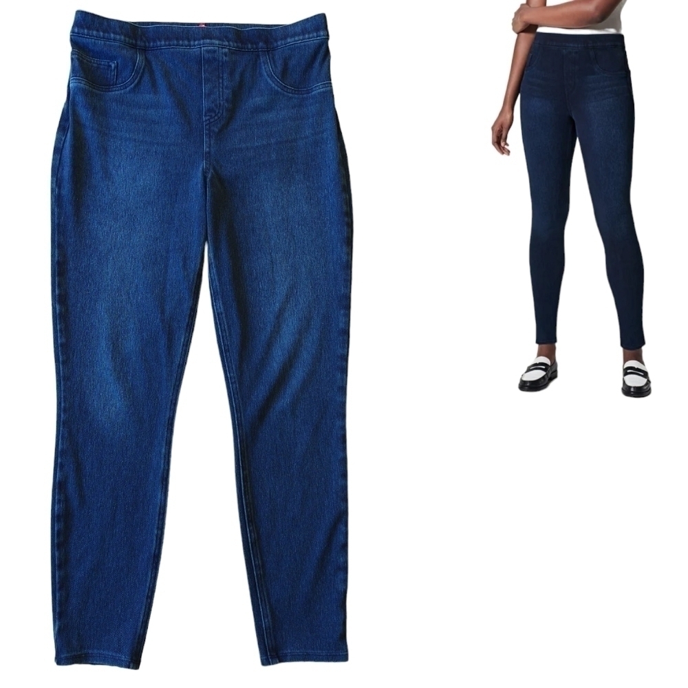 Spanx Jean-ish Ankle Leggings Dark Wash Jeggings Pull On Tummy Control 20018R